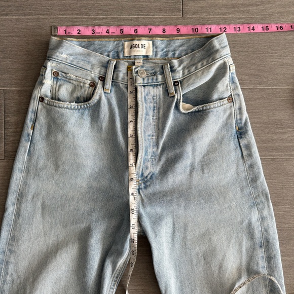 AGOLDE Fitted 90s Straight Leg Jeans 24 PINCH FLSHBK High Rise Distressed Rigid - Picture 15 of 16